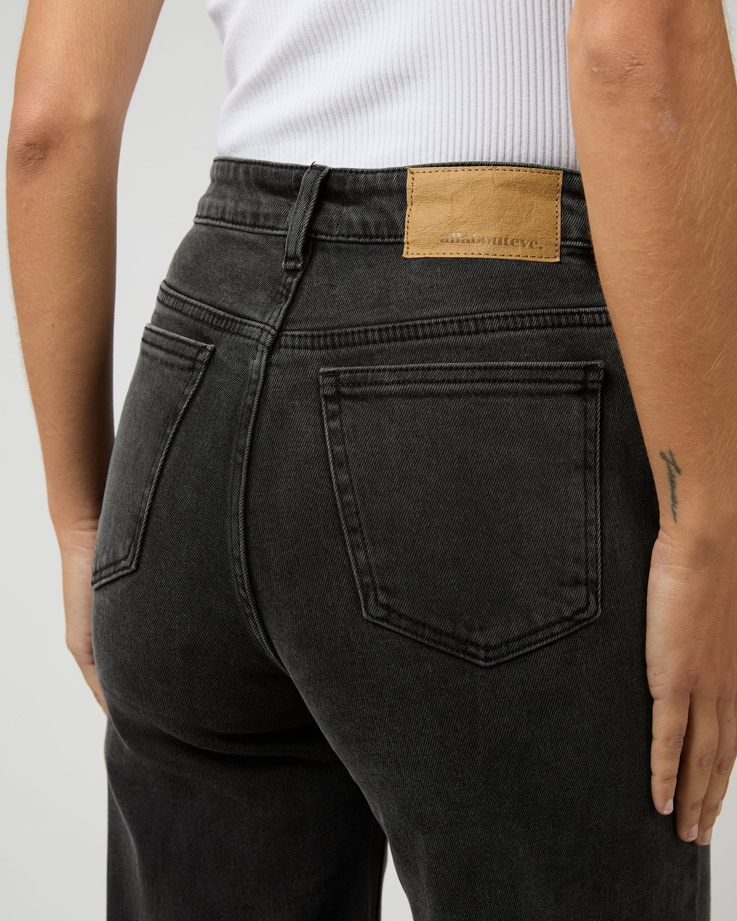 Charlie High Rise Wide Leg Washed Black