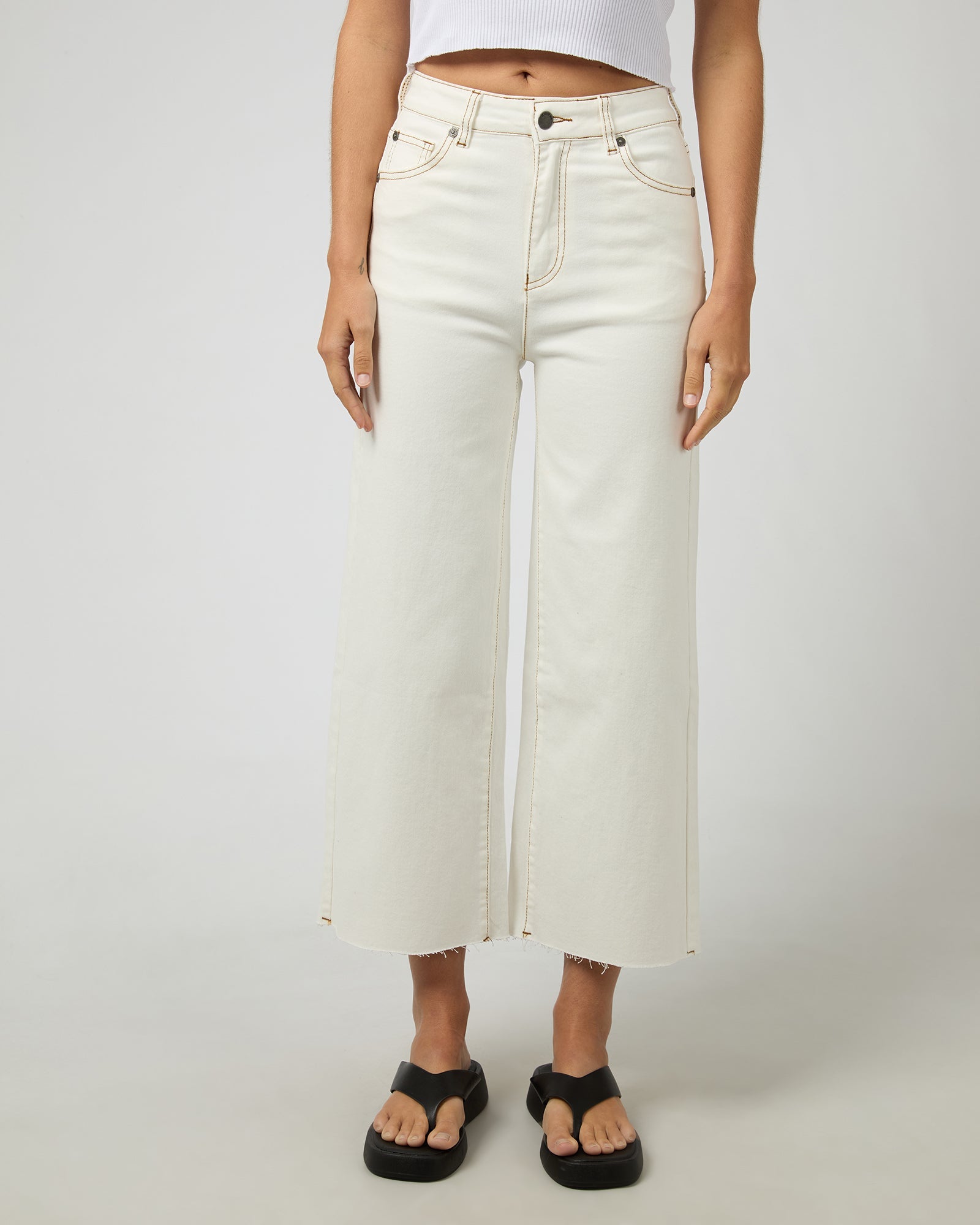 Charlie High Rise Wide Leg Jean Vintage White