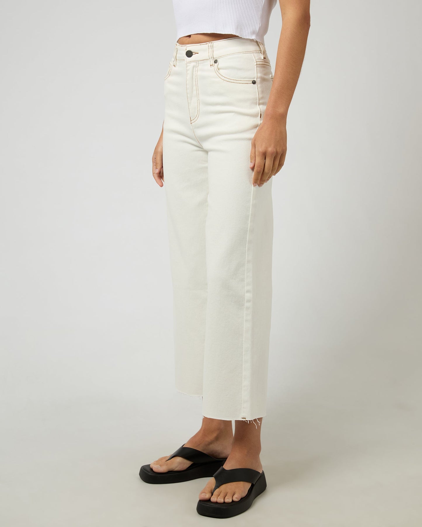 Charlie High Rise Wide Leg Jean Vintage White