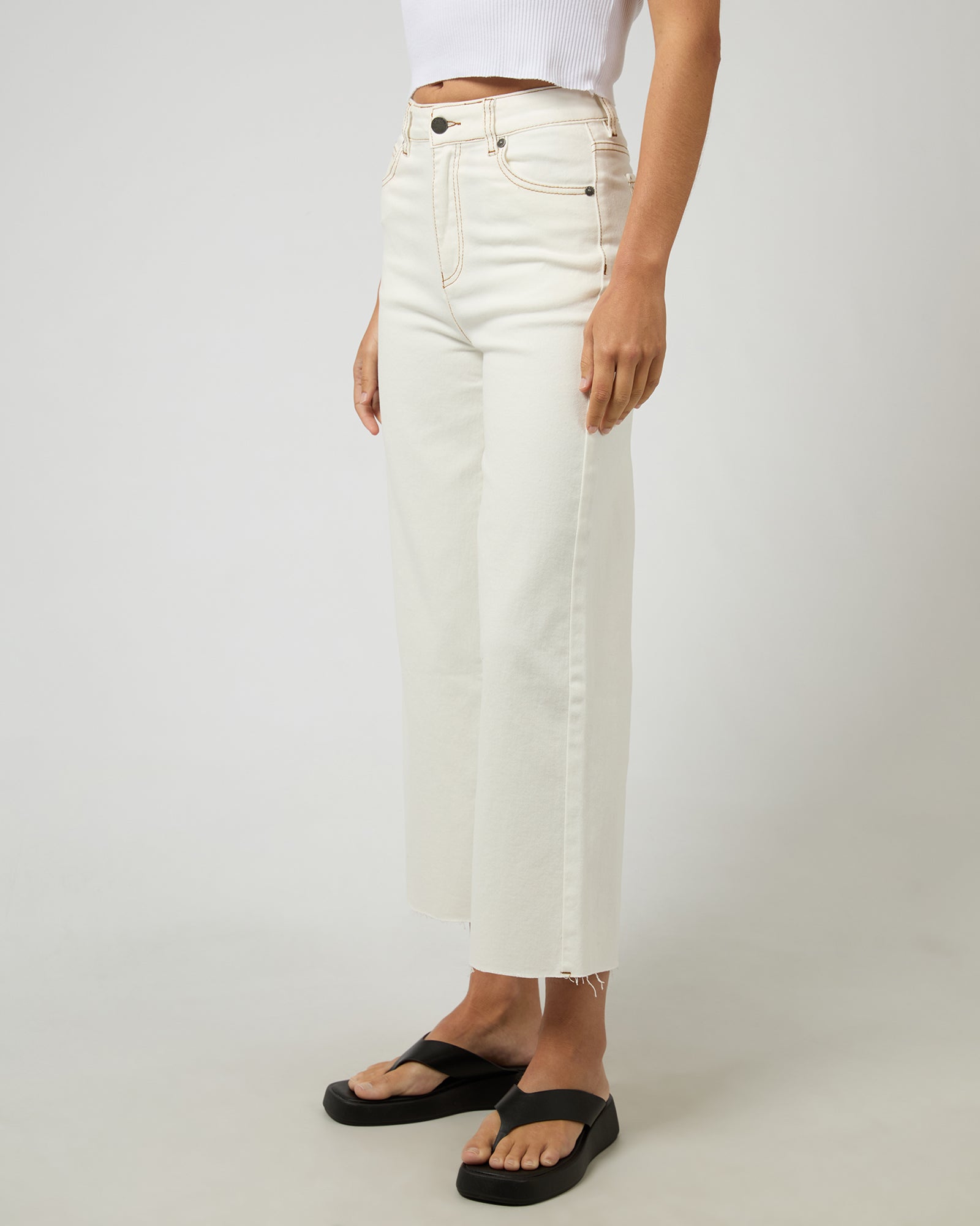 Charlie High Rise Wide Leg Jean Vintage White