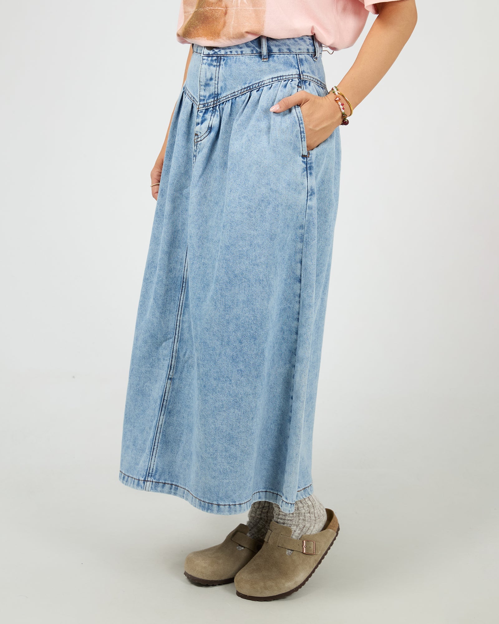Arlo Maxi Skirt Light Blue