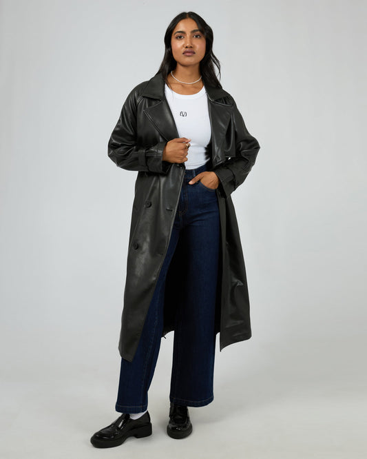 Eve Luxe Trench Coat Black