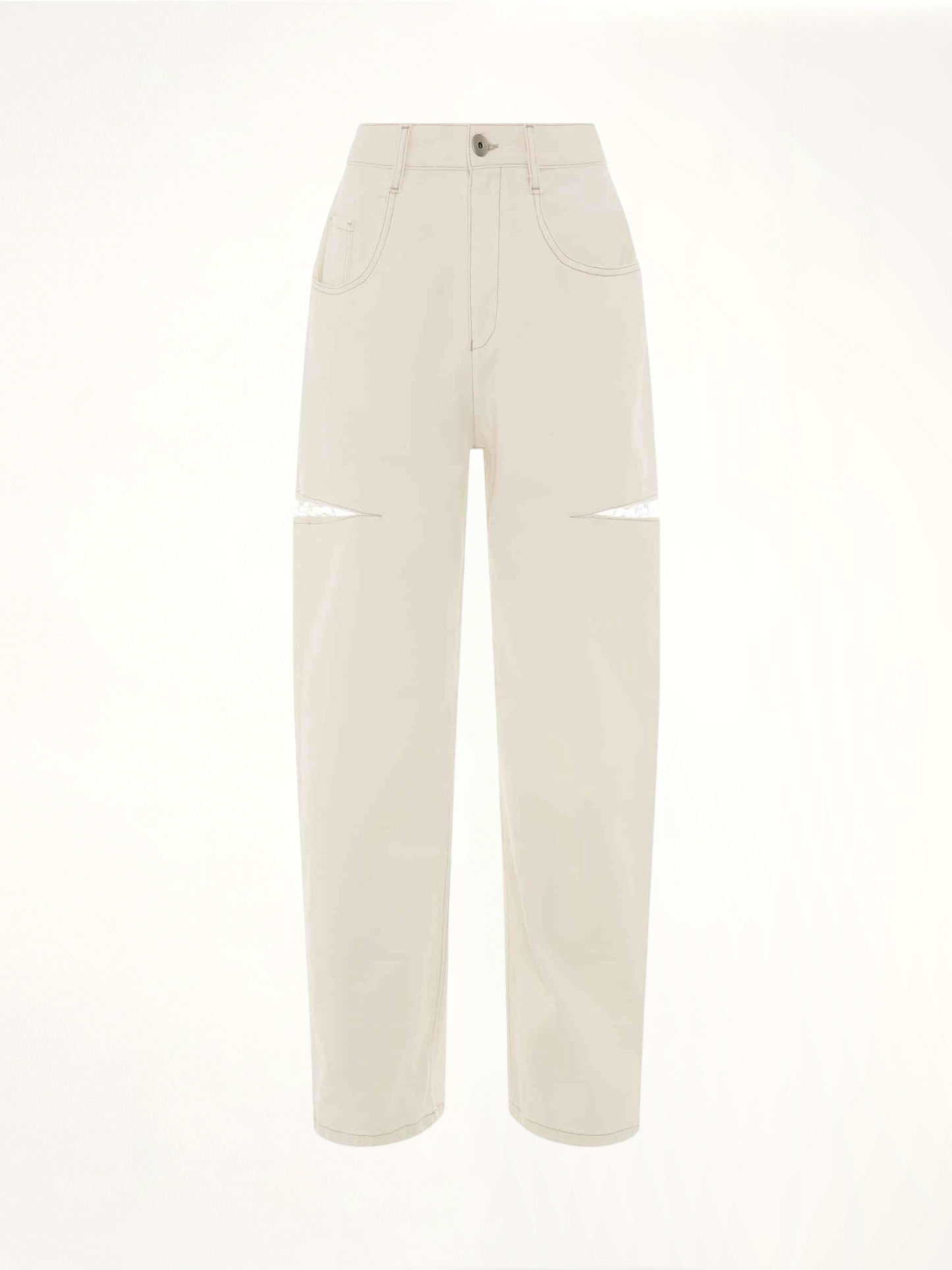 Slash Loose Fit Denim Jeans in White