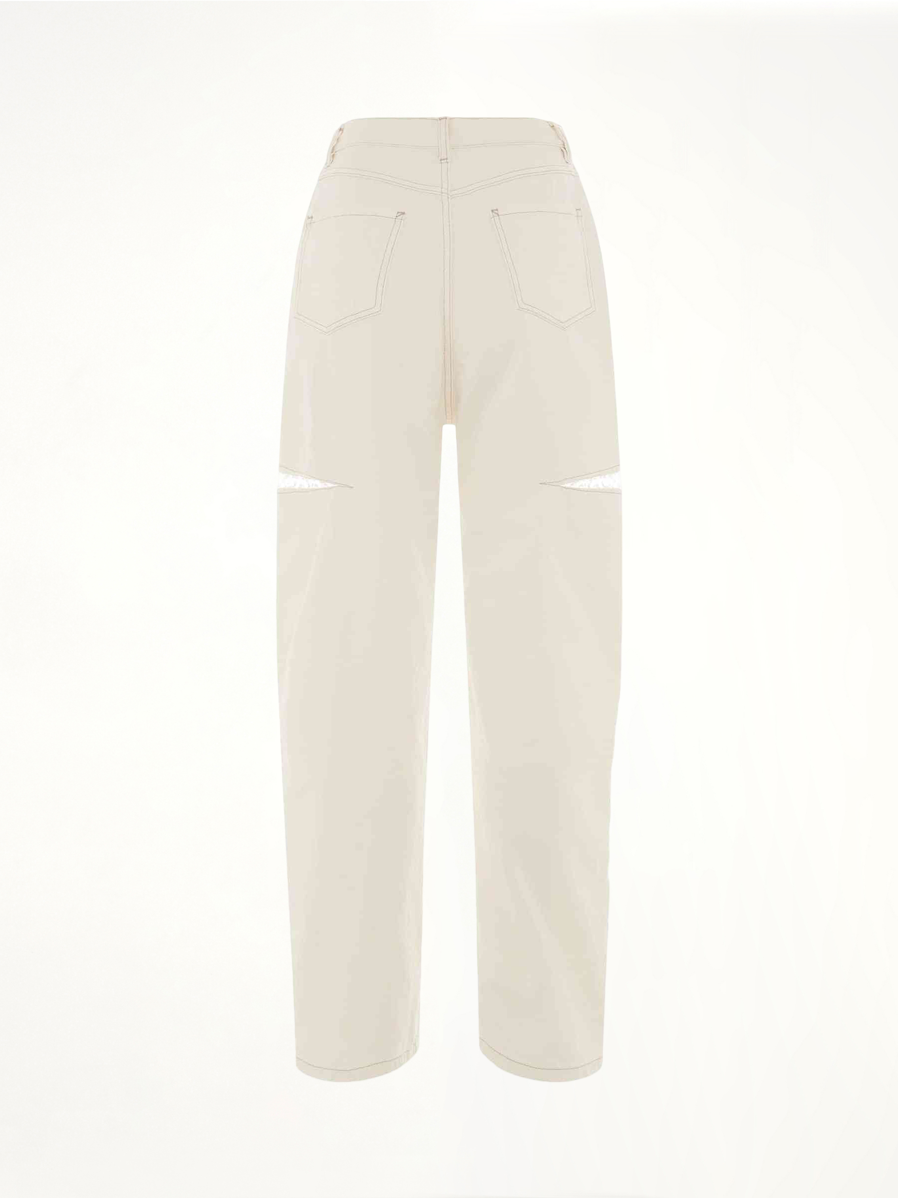 Slash Loose Fit Denim Jeans in White