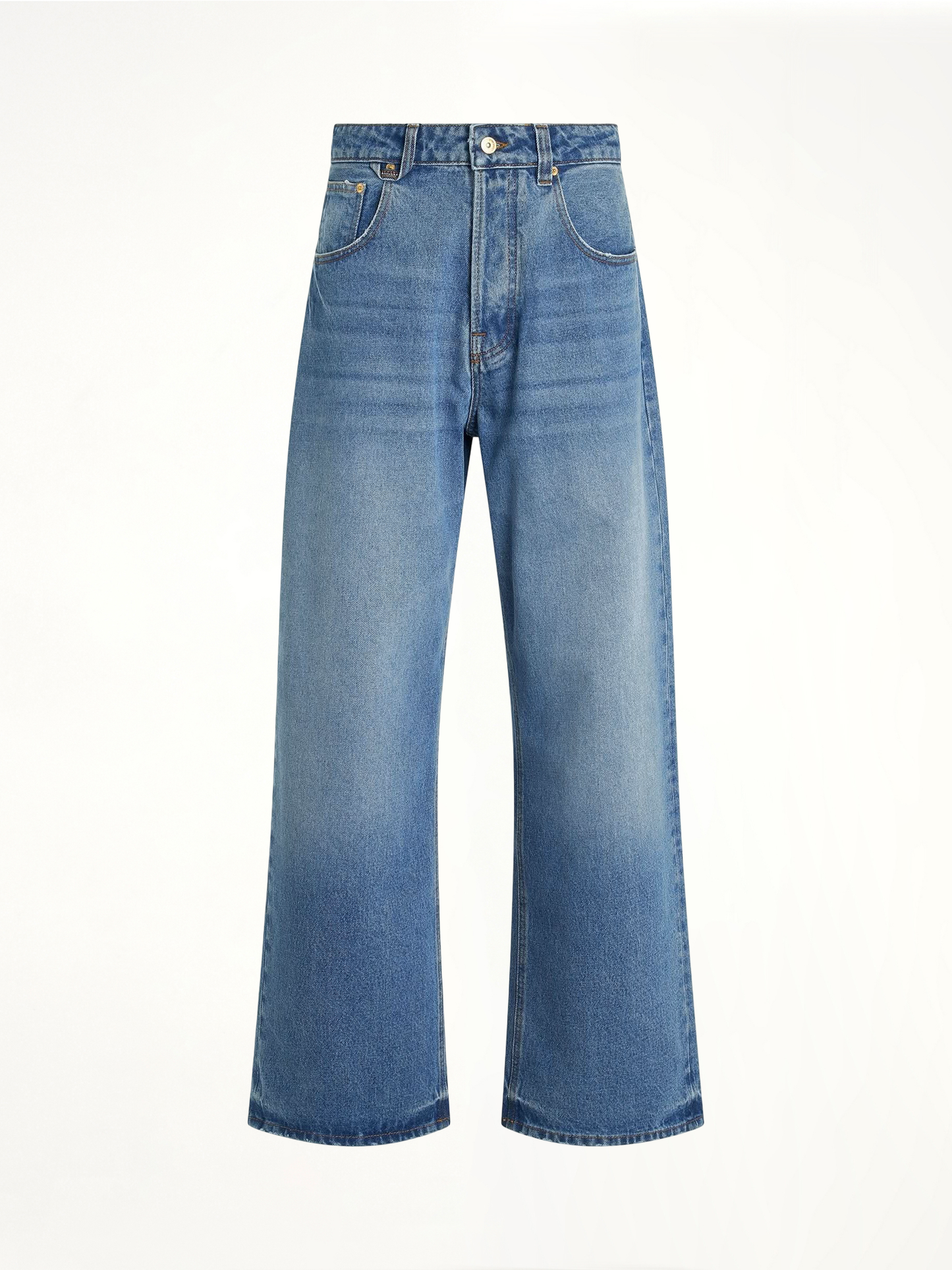 Le Denimes Large Jeans in Blue/Tabac