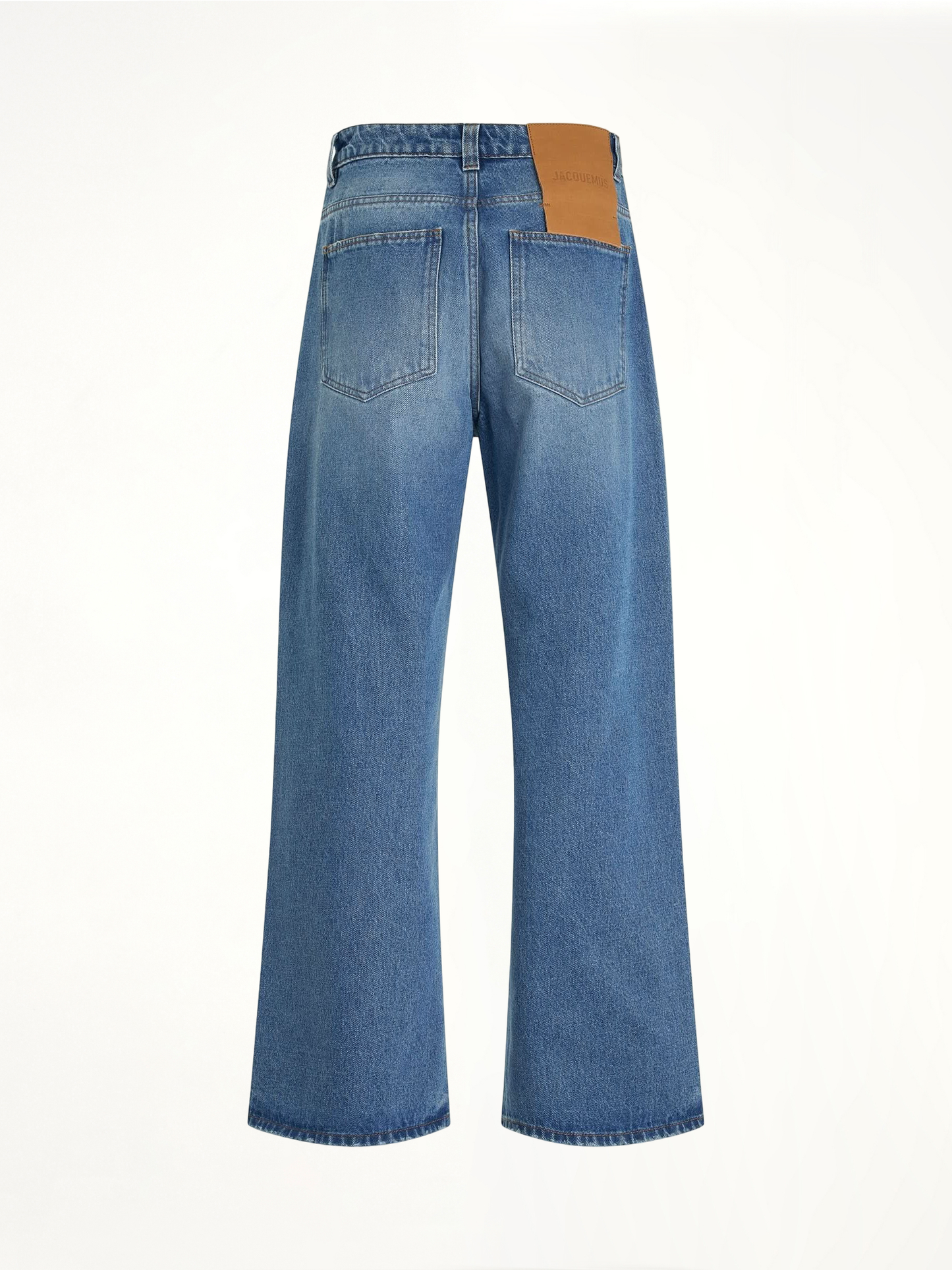 Le Denimes Large Jeans in Blue/Tabac