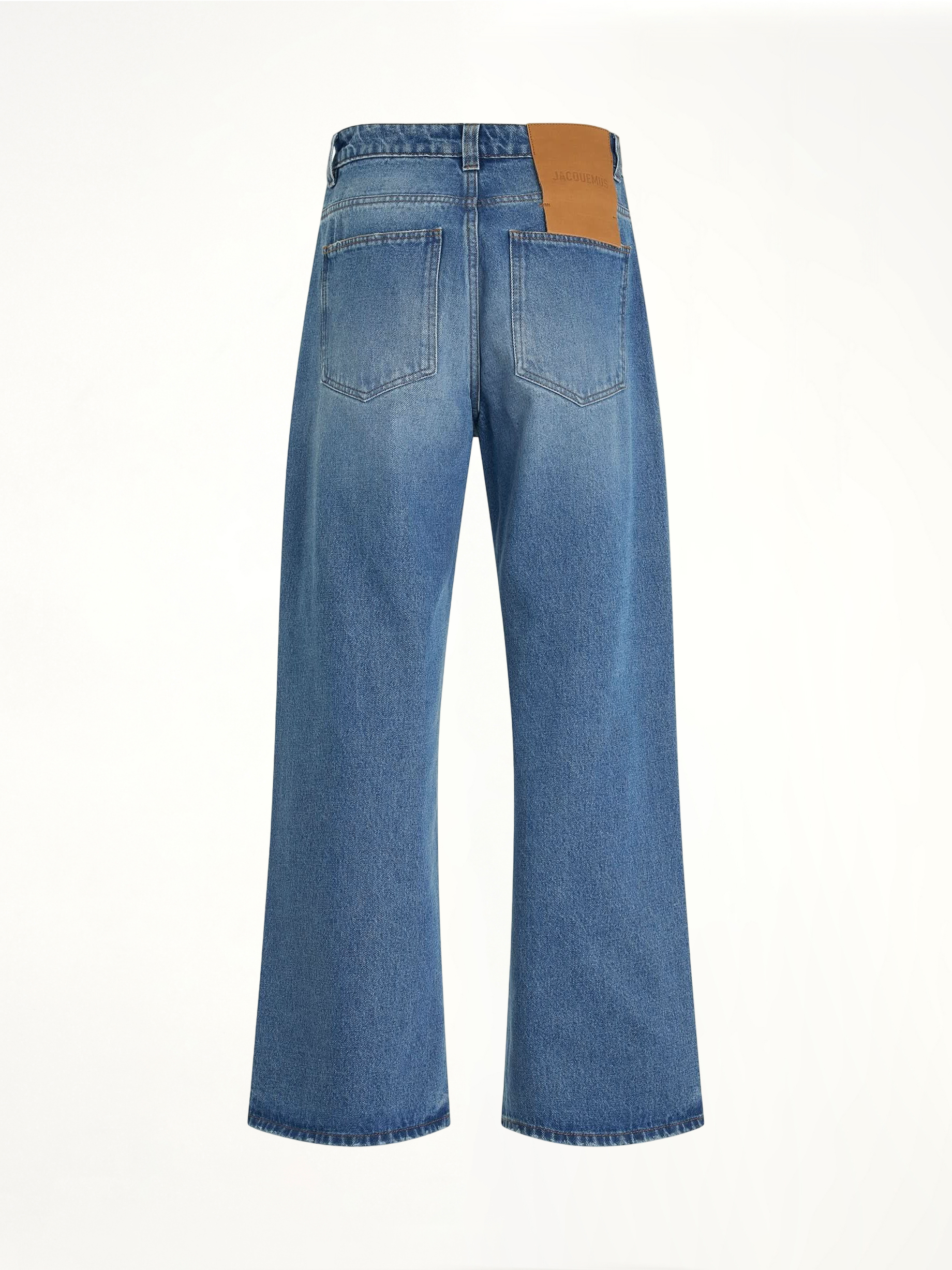 Le Denimes Large Jeans in Blue/Tabac