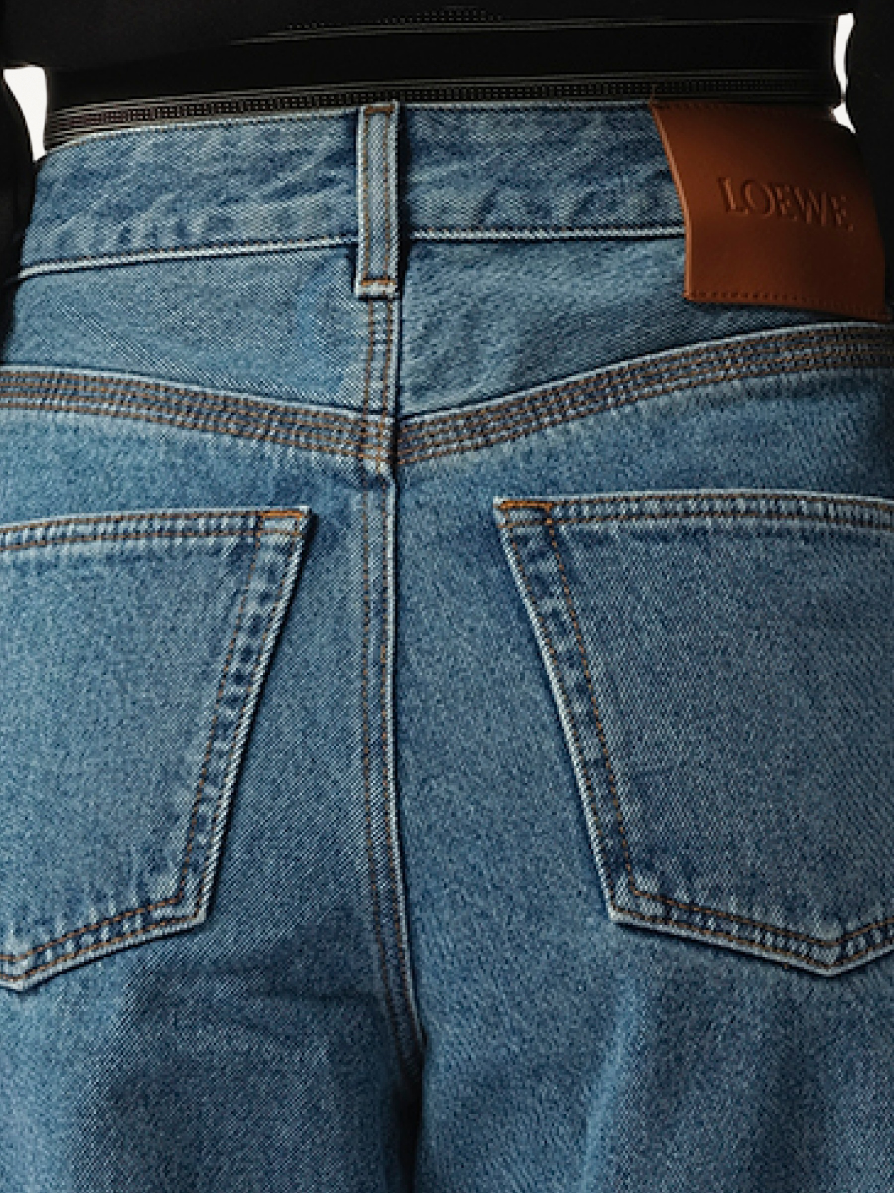 Anagram Cropped Jeans in Mid Blue