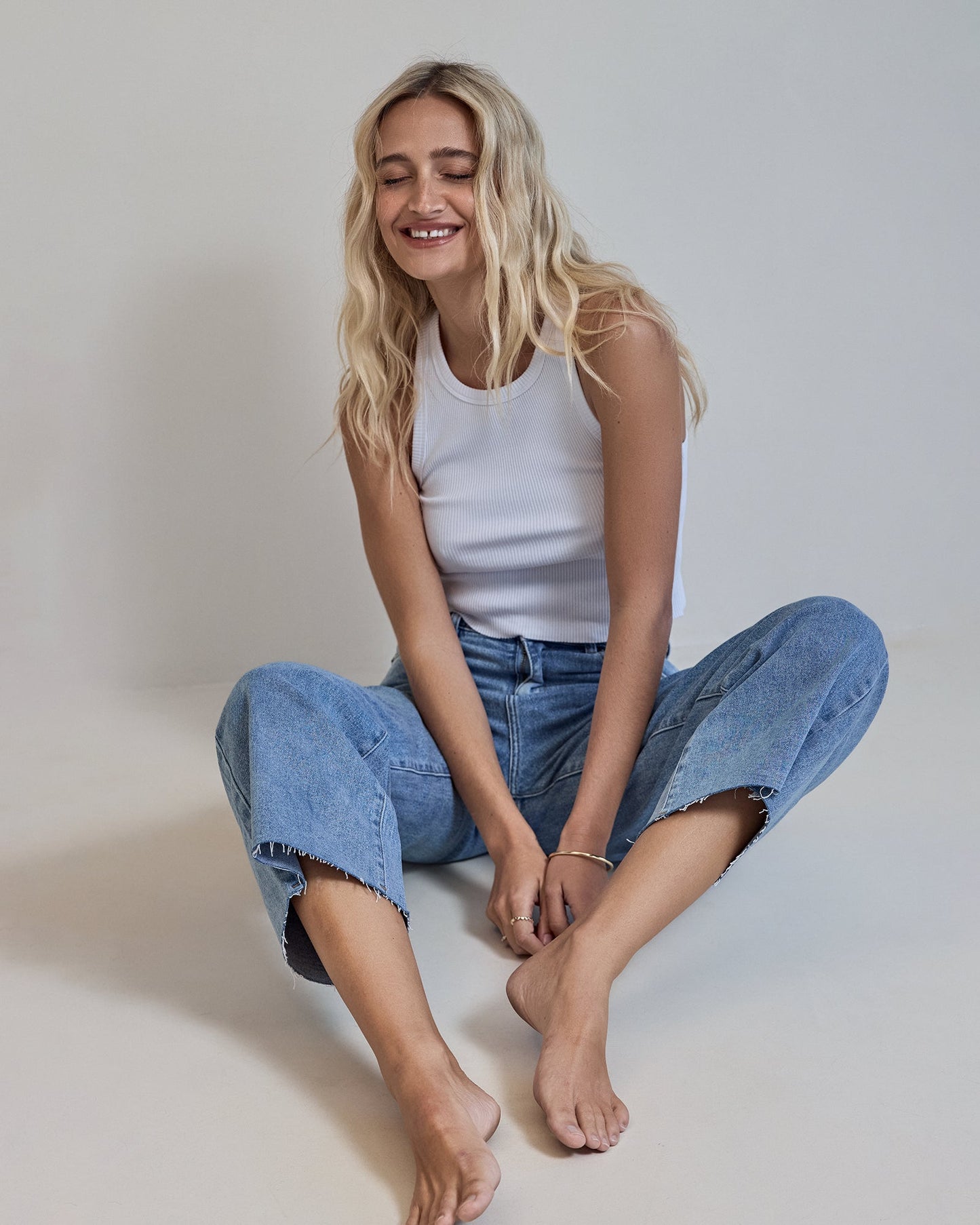 Charlie High Rise Wide Leg Jean Heritage Denim