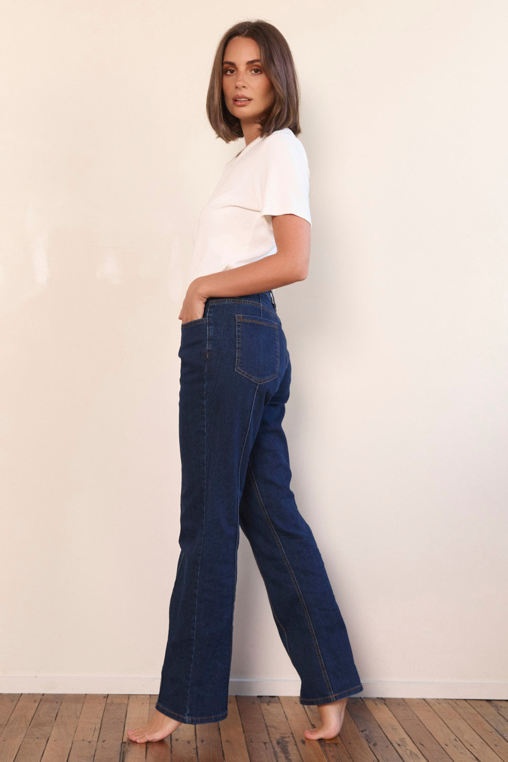 Adrift Denim Bootleg Jean in Dark Wash