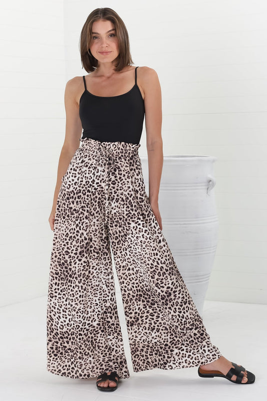 Archer Pants - High Waisted Wide Leg Pants In Tatum Print