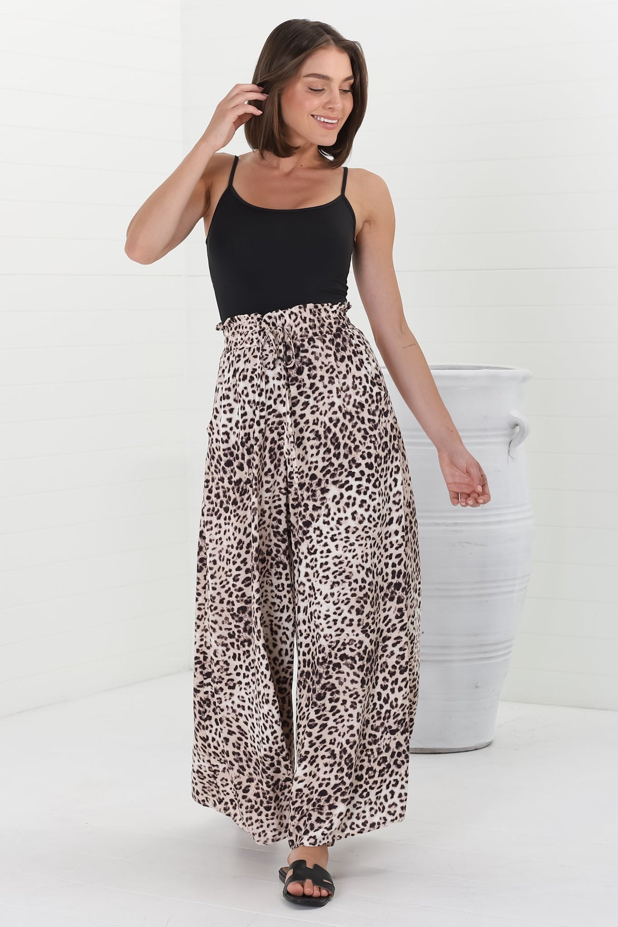Archer Pants - High Waisted Wide Leg Pants In Tatum Print