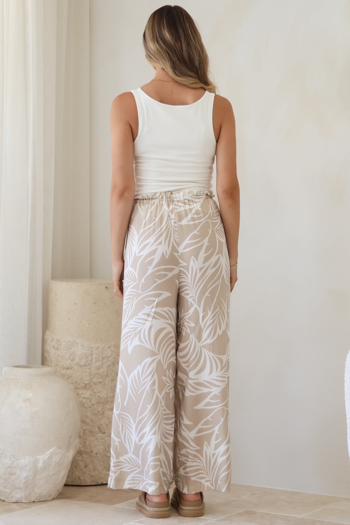 Armon Pants - Paper Bag Waist With Tie Wide Leg Pa