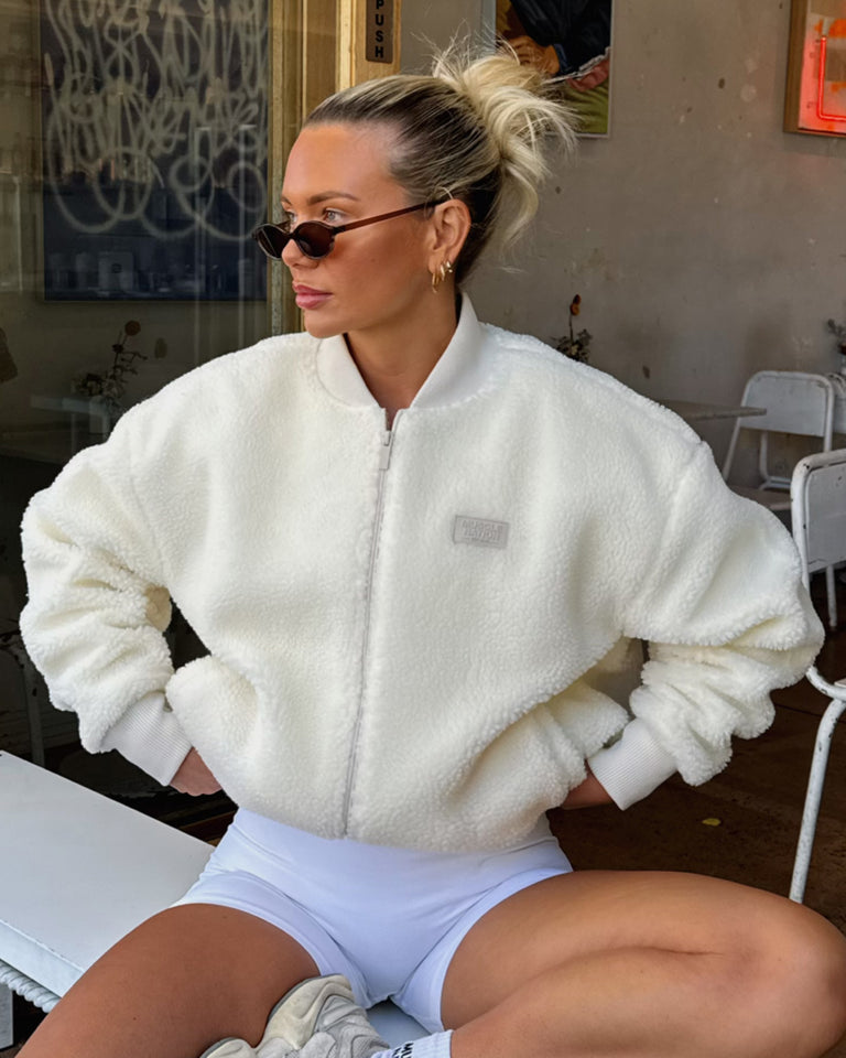 Sherpa Oversized Bomber Jacket