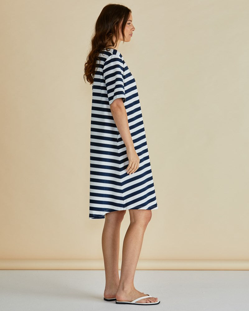 Eloise T-Shirt Dress - Navy Stripe