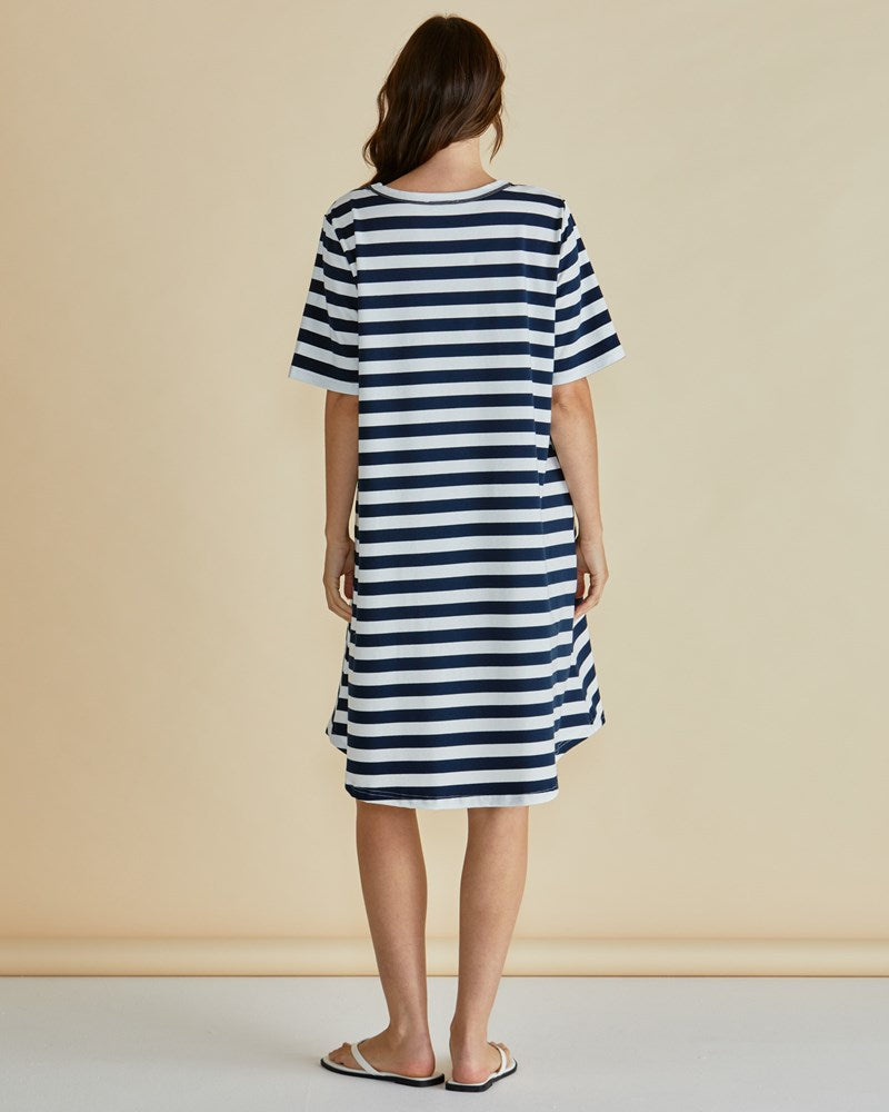 Eloise T-Shirt Dress - Navy Stripe