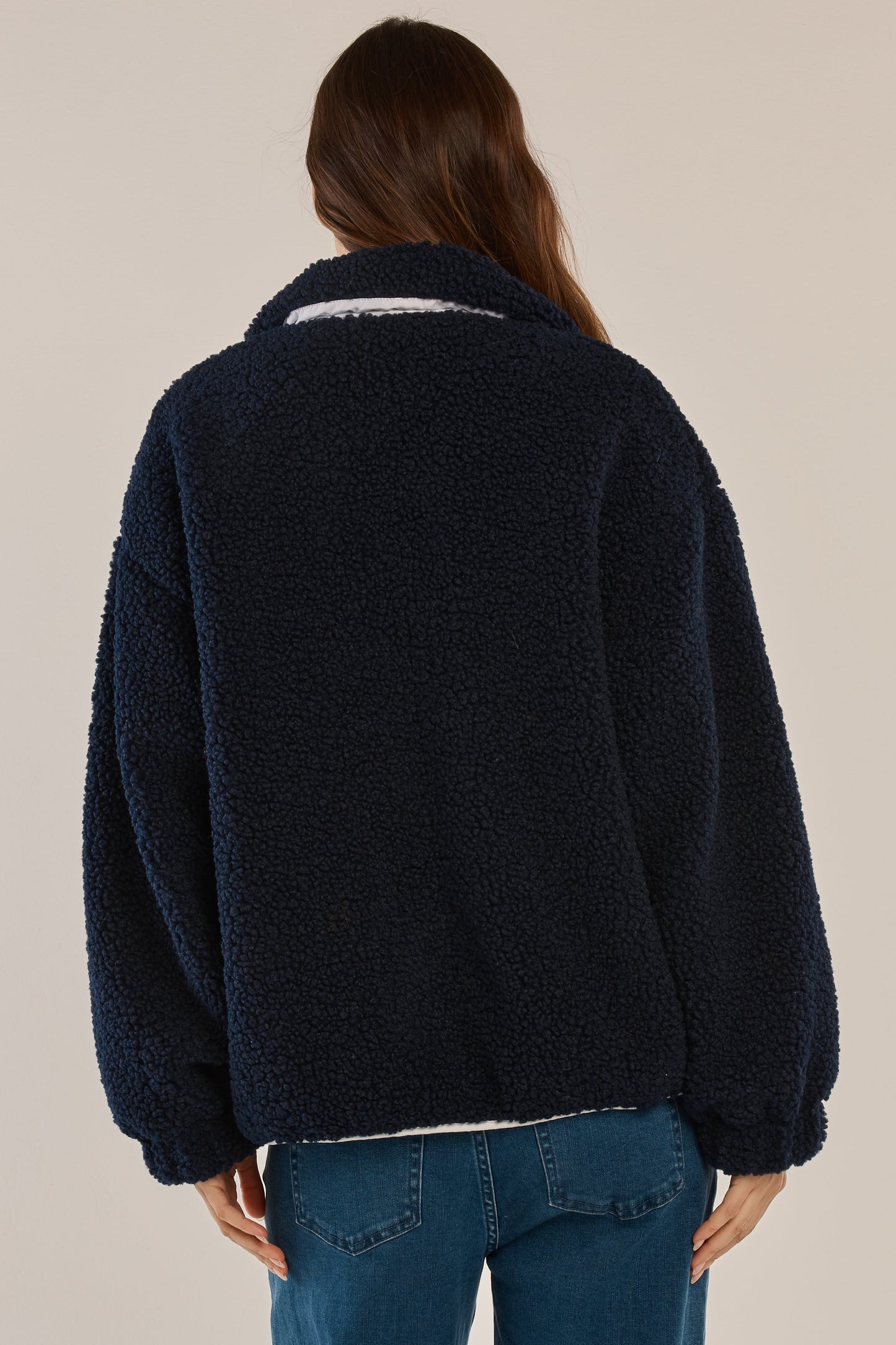 Jayne Fleece Jacket - Navy/White
