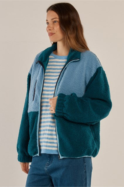 Jayne Fleece Jacket - Teal Green/Blue