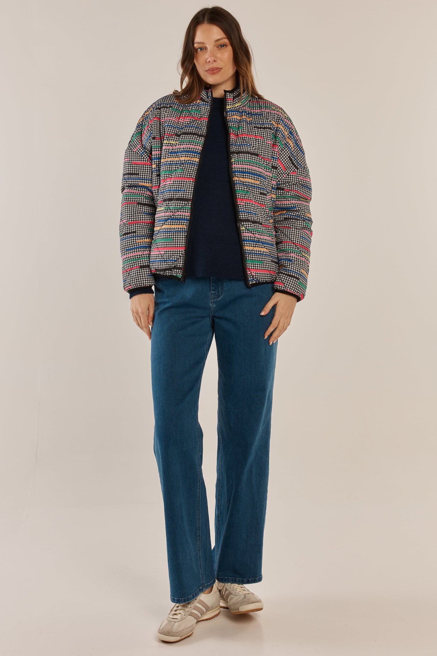 Finch Reversible Jacket - Rainbow Houndstooth/Black
