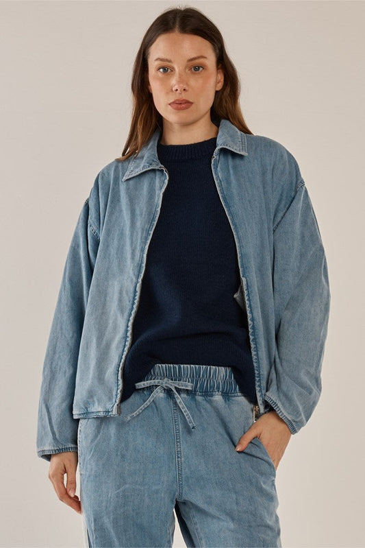 Callie Bomber Jacket - Medium Blue