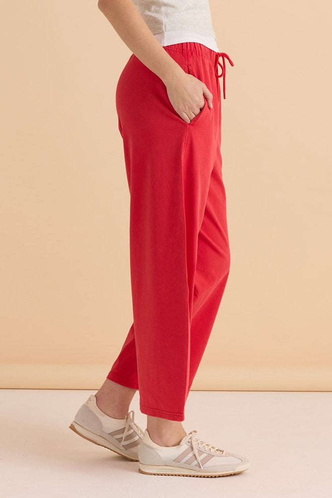 Barrel Leg Sweatpant - Red