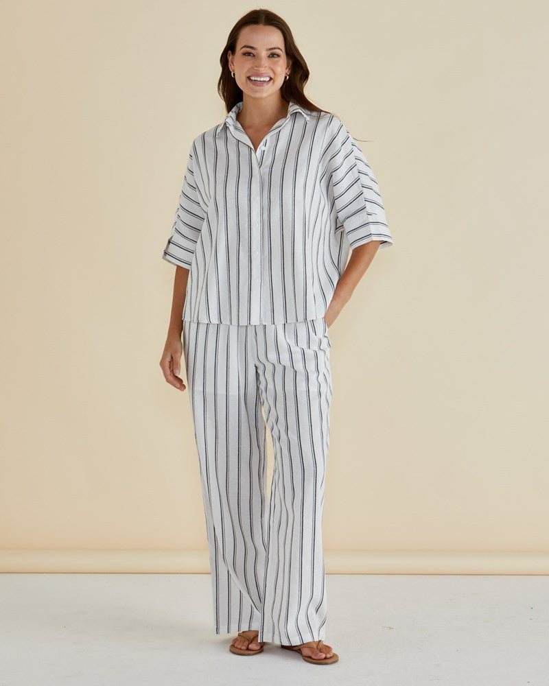 Zaza Relax Pant - Black/White Stripe