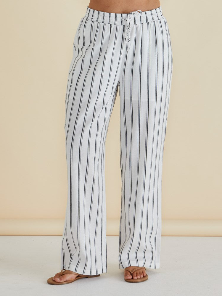 Zaza Relax Pant - Black/White Stripe