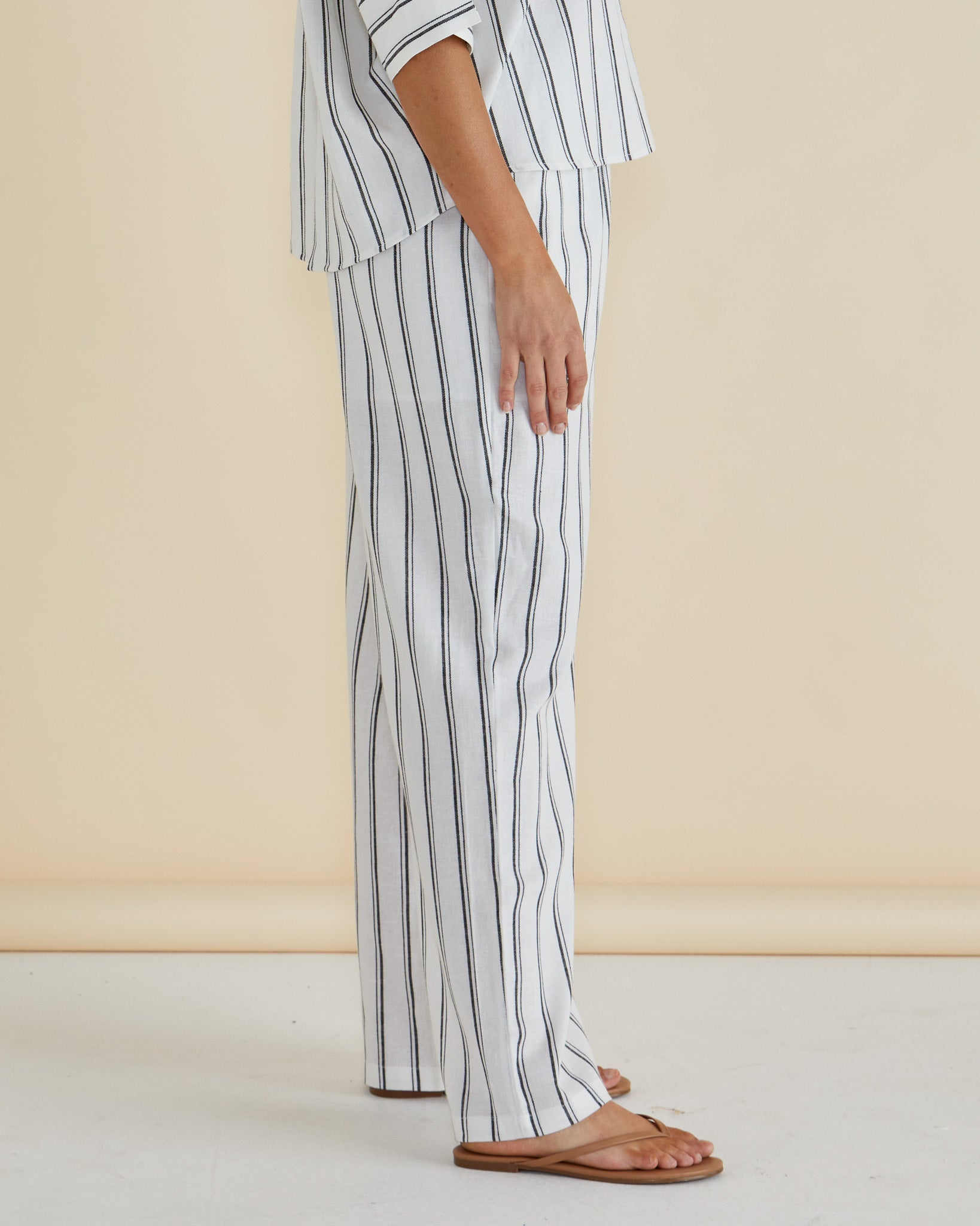 Zaza Relax Pant - Black/White Stripe