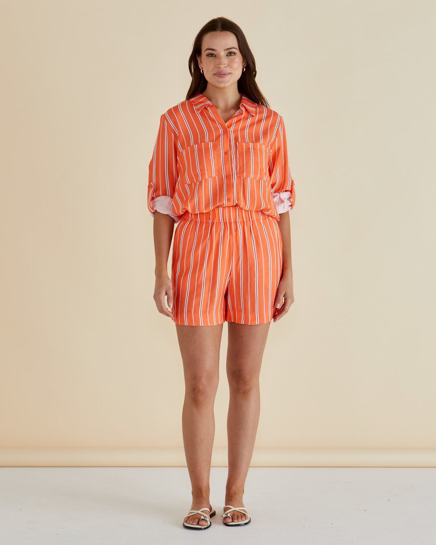 Malta Short - Peach Stripe