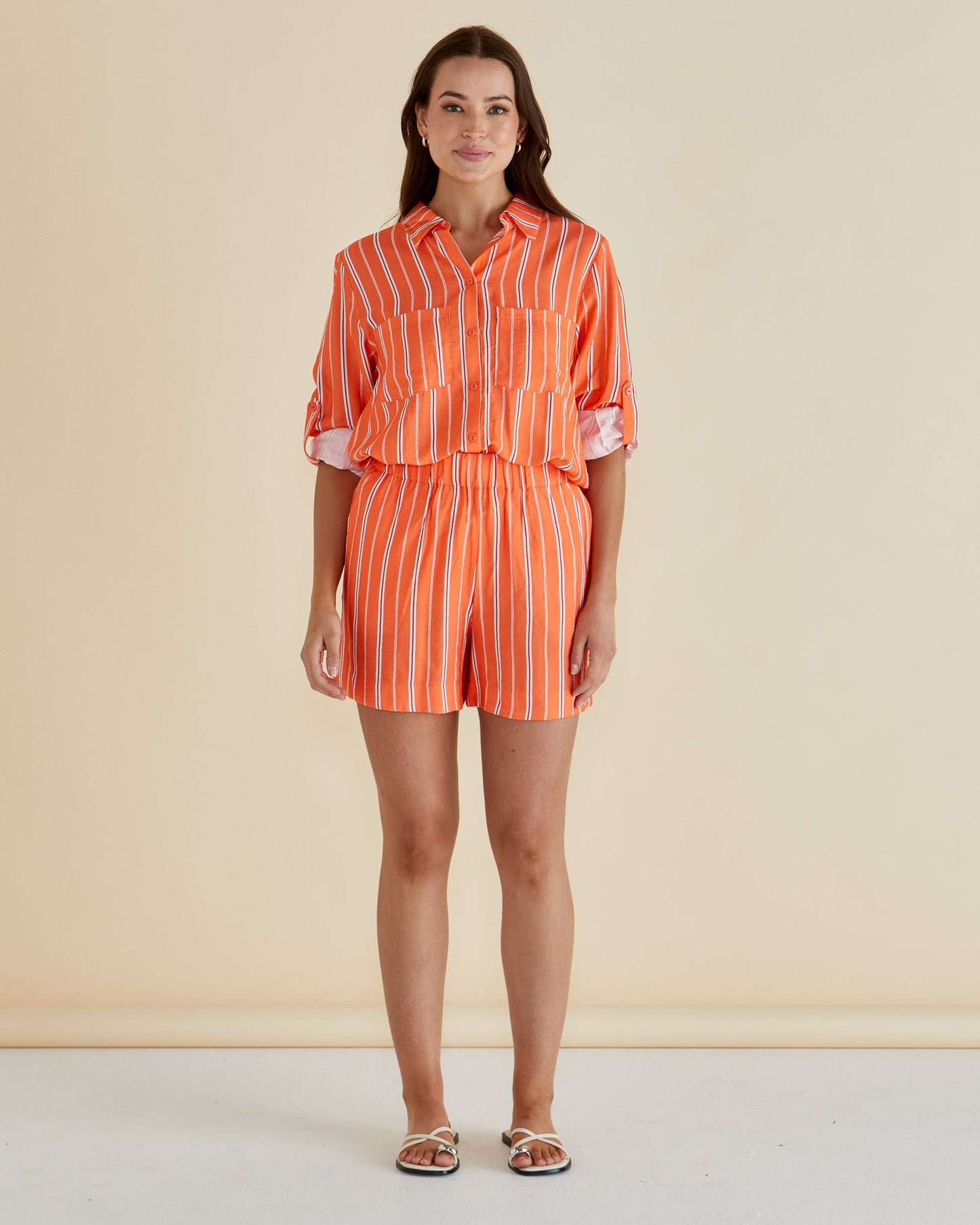Malta Short - Peach Stripe