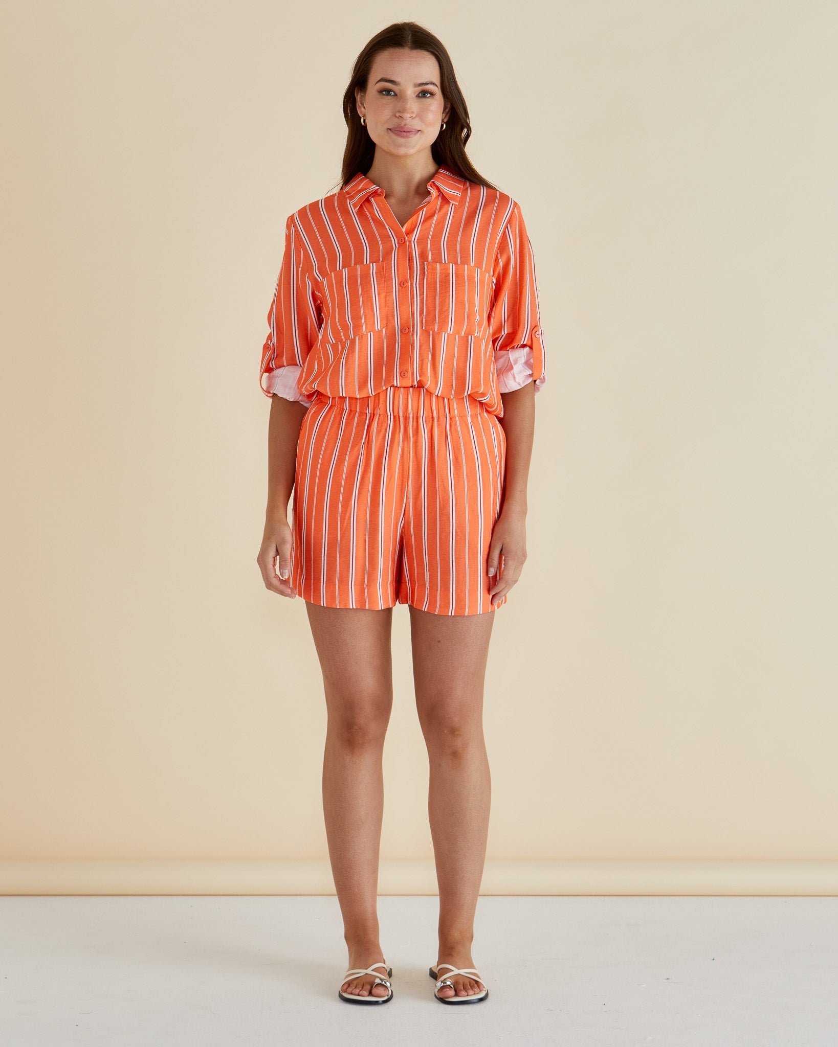 Malta Short - Peach Stripe
