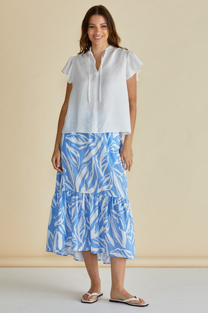 Maggie Skirt - Blue Abstract Print