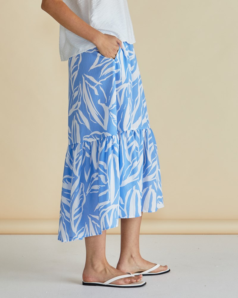 Maggie Skirt - Blue Abstract Print