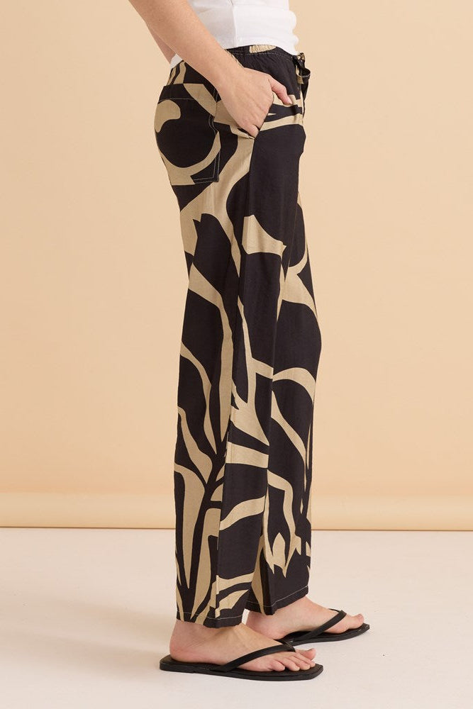 Sutton Relax Pant - Monochrome Floral