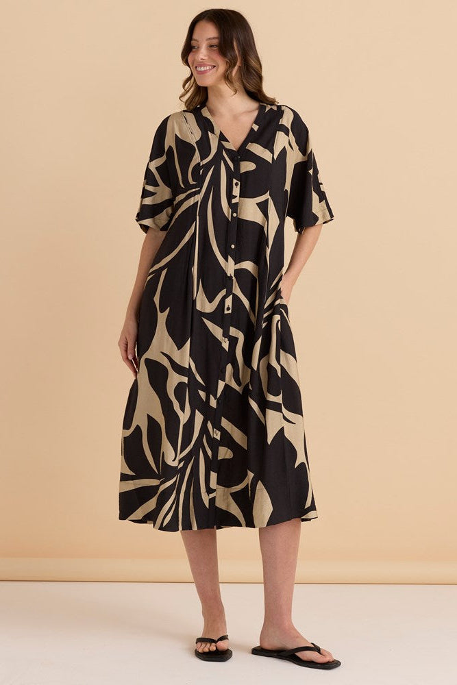 Camille Dress - Monochrome Floral