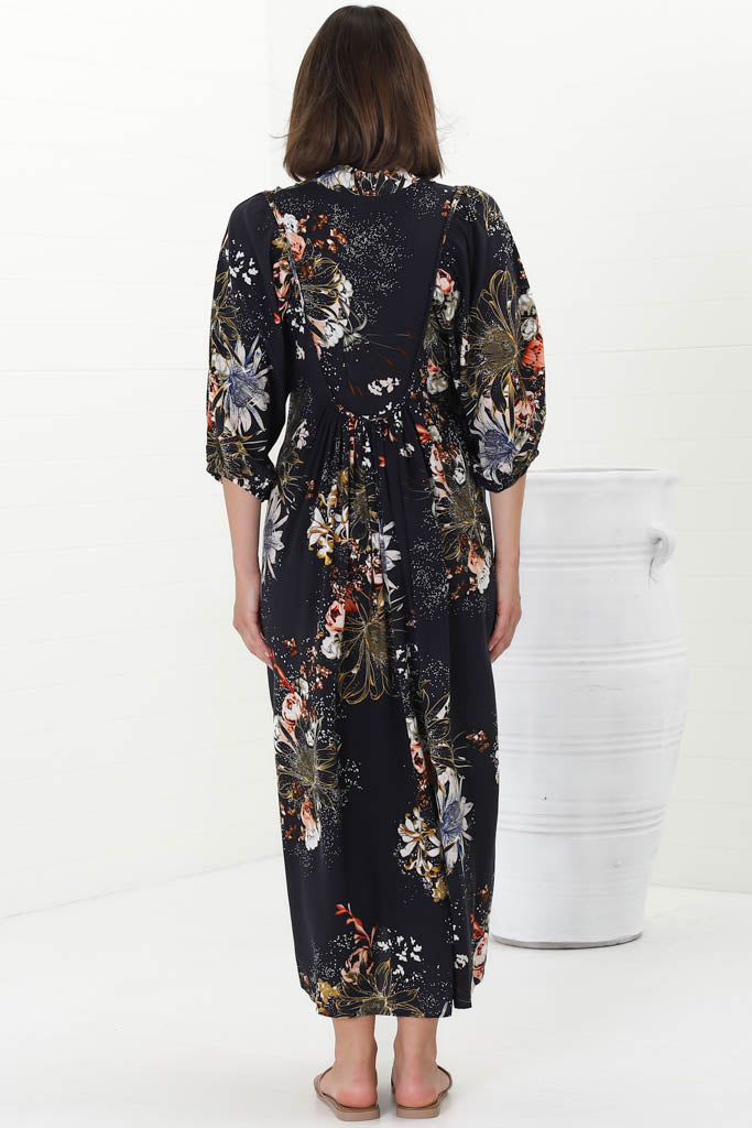 JAASE - Boheme Midi Dress: Piping Defined Bust Sli