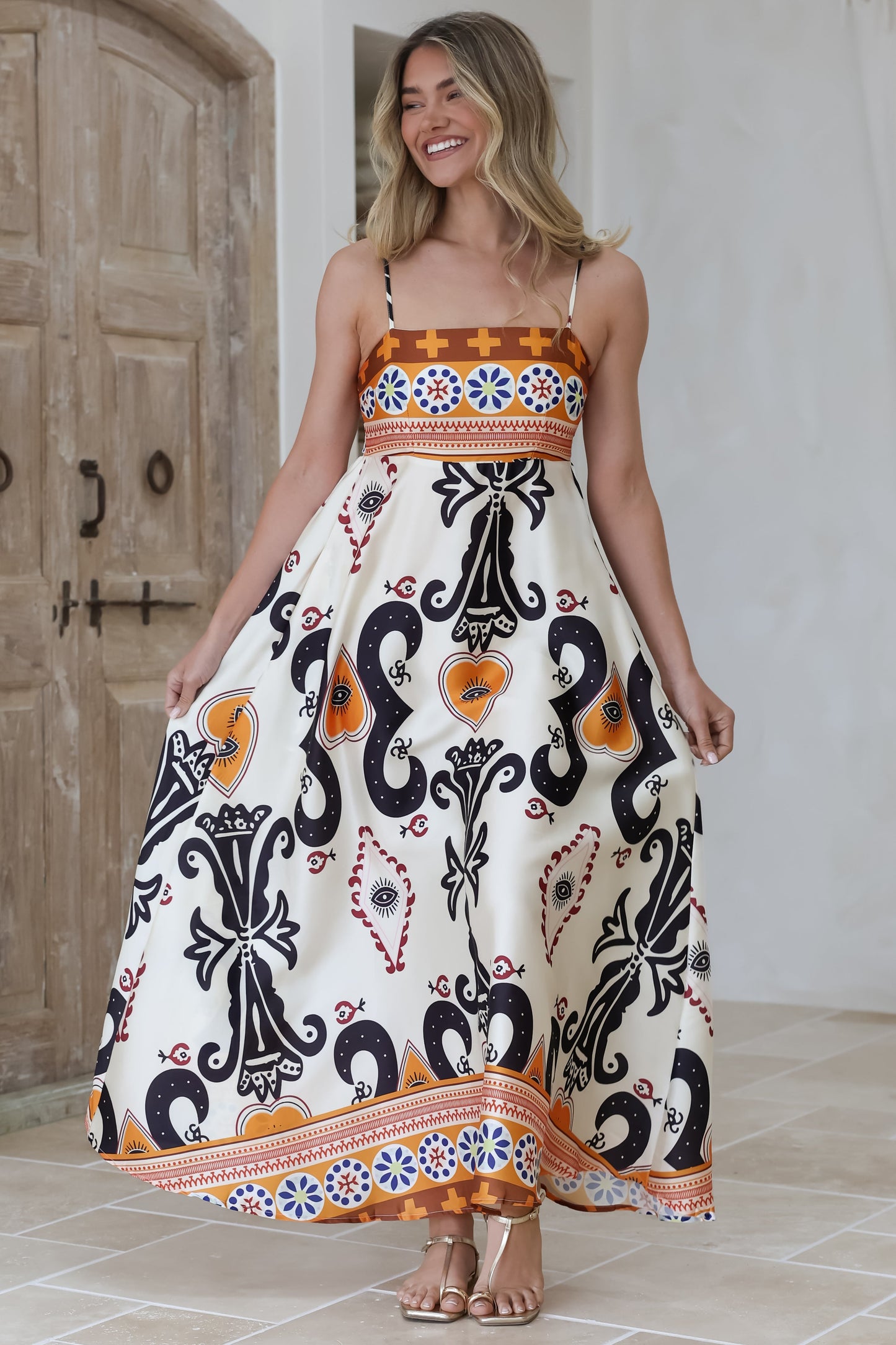 Bonita Maxi Dress - Spaghetti Strap Sun Dress in B