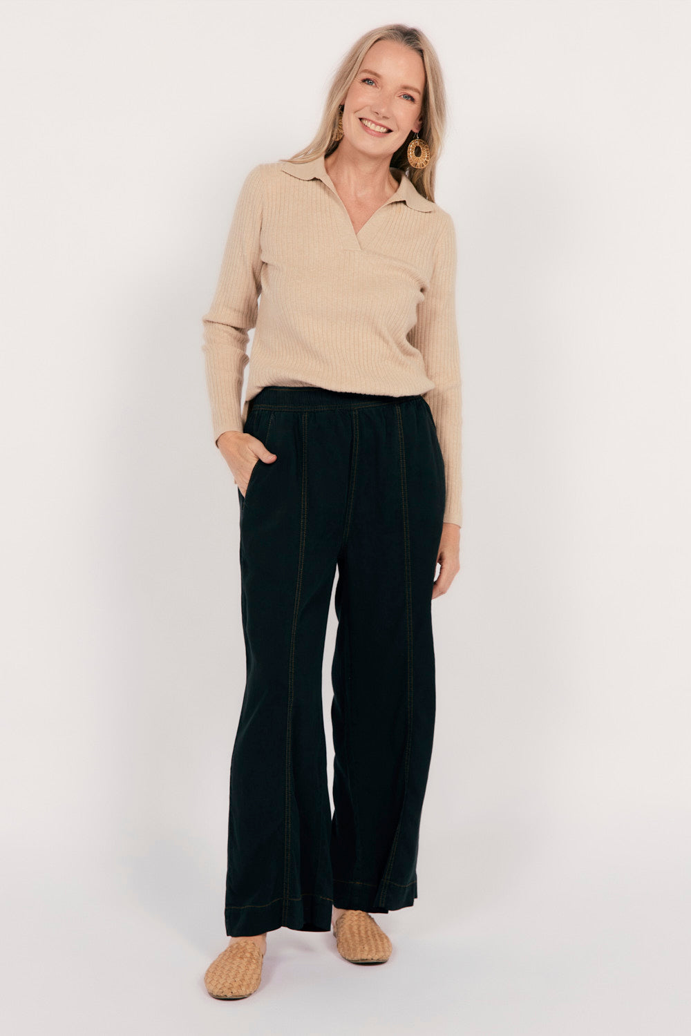 Breezy Tencel Relaxed Pant in Black