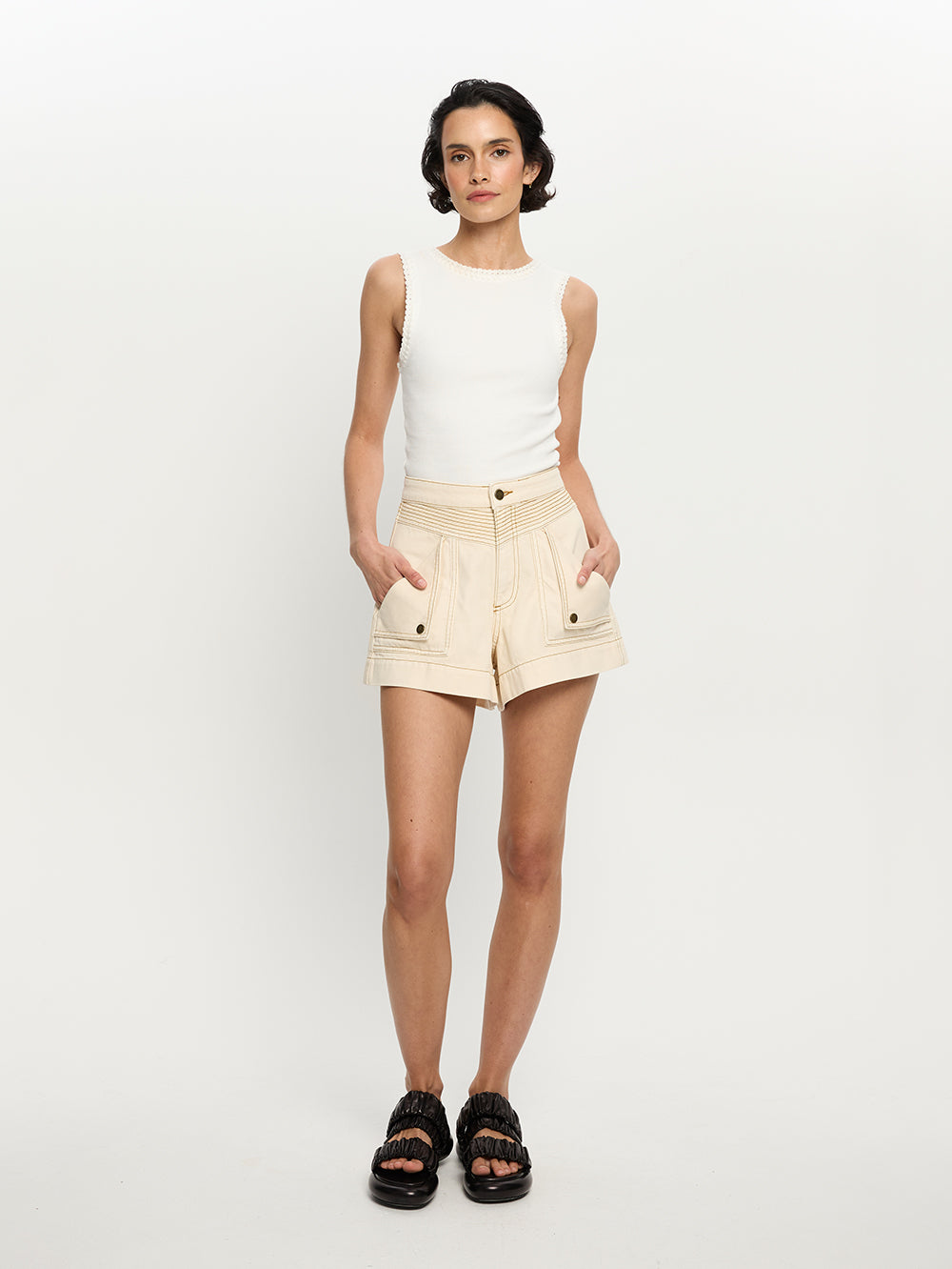 Celene Denim Short - Cream