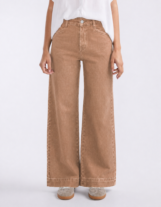 Ellery Stretch Straight Leg Jeans - Warm Beige