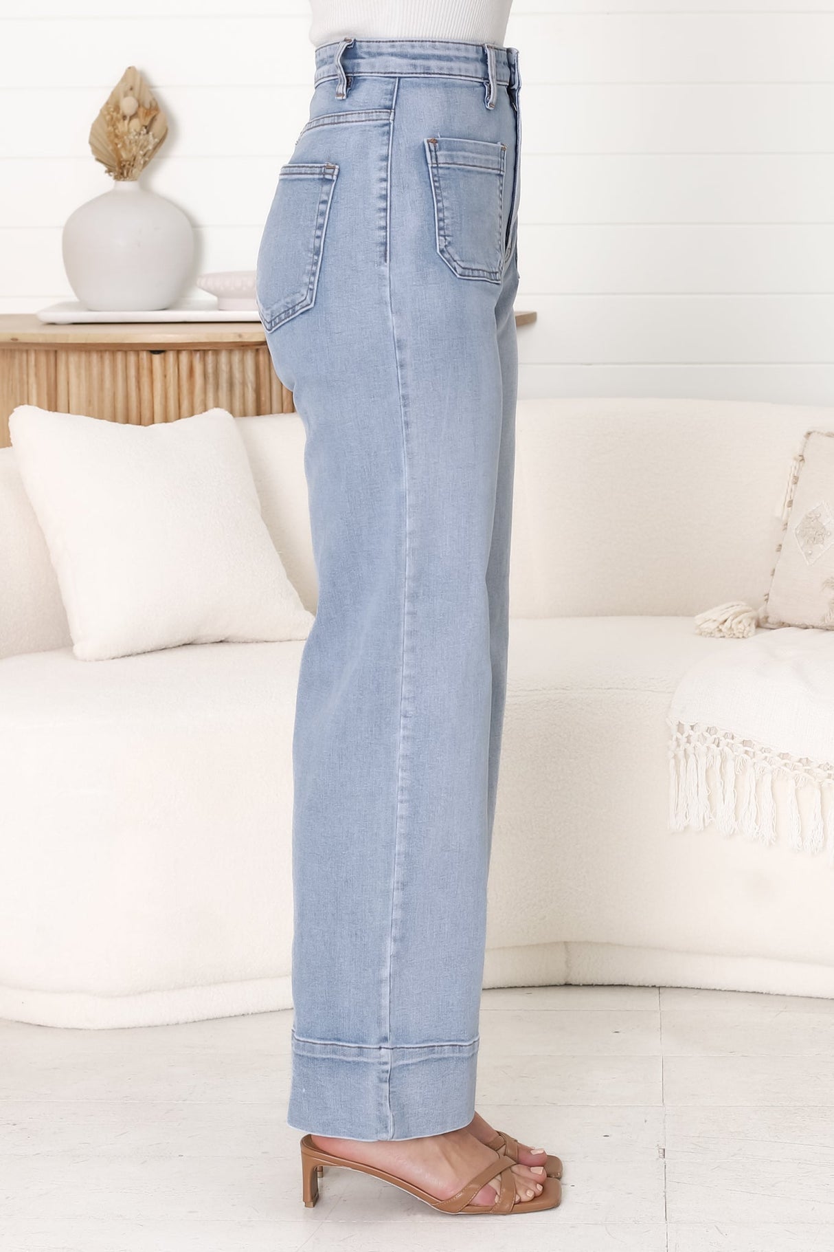 Cindy-Lou Wide Leg Jean In Light Denim