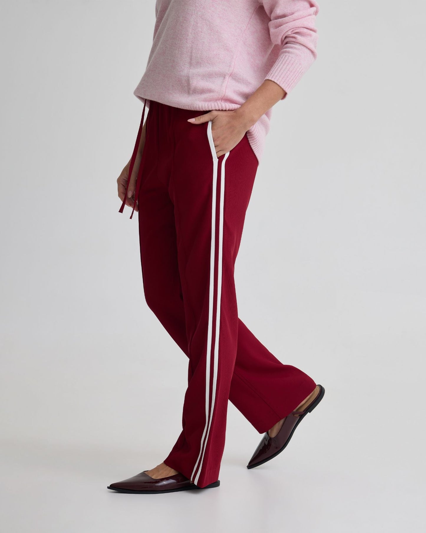 Violet Contrast Stripe Pants