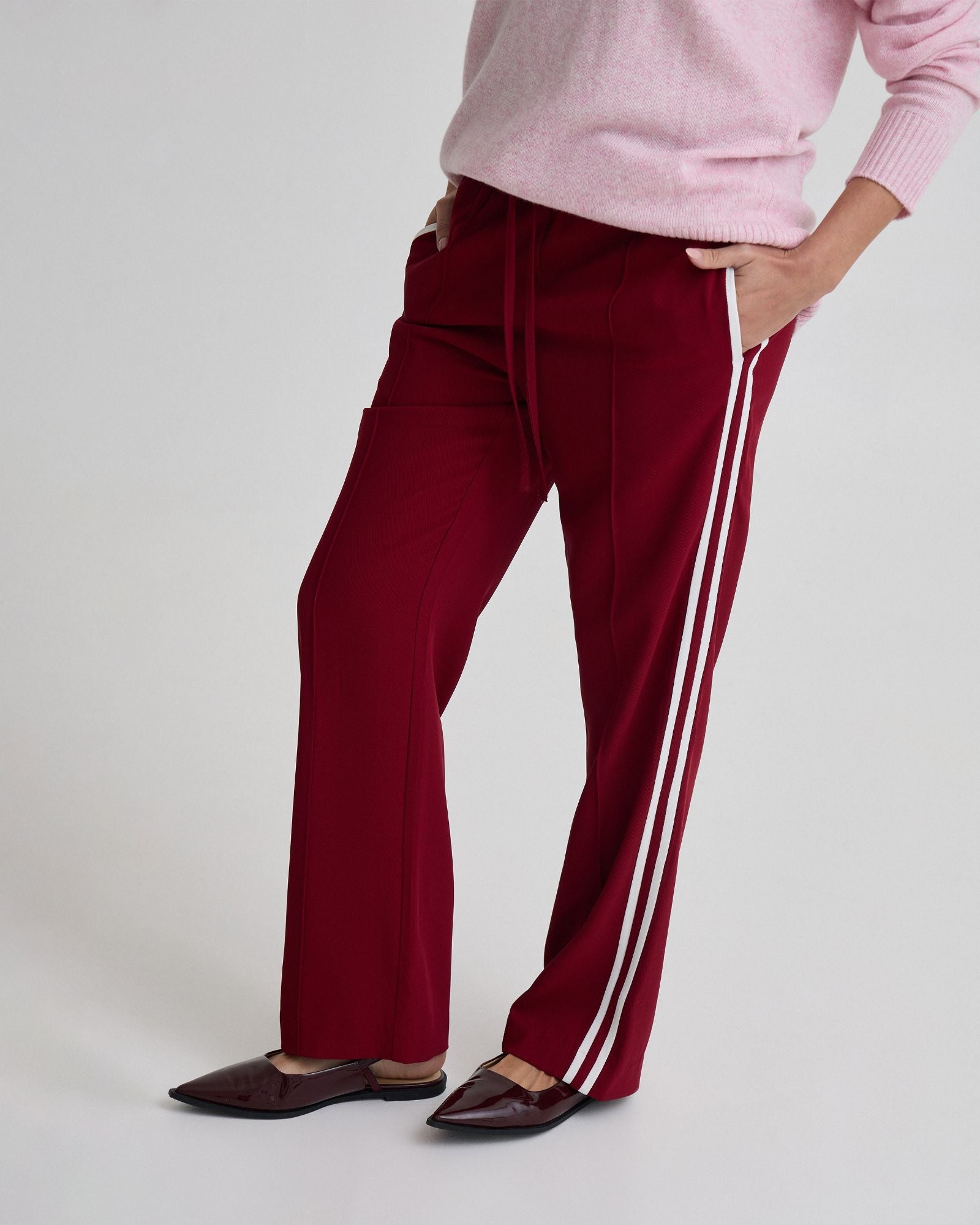 Violet Contrast Stripe Pants