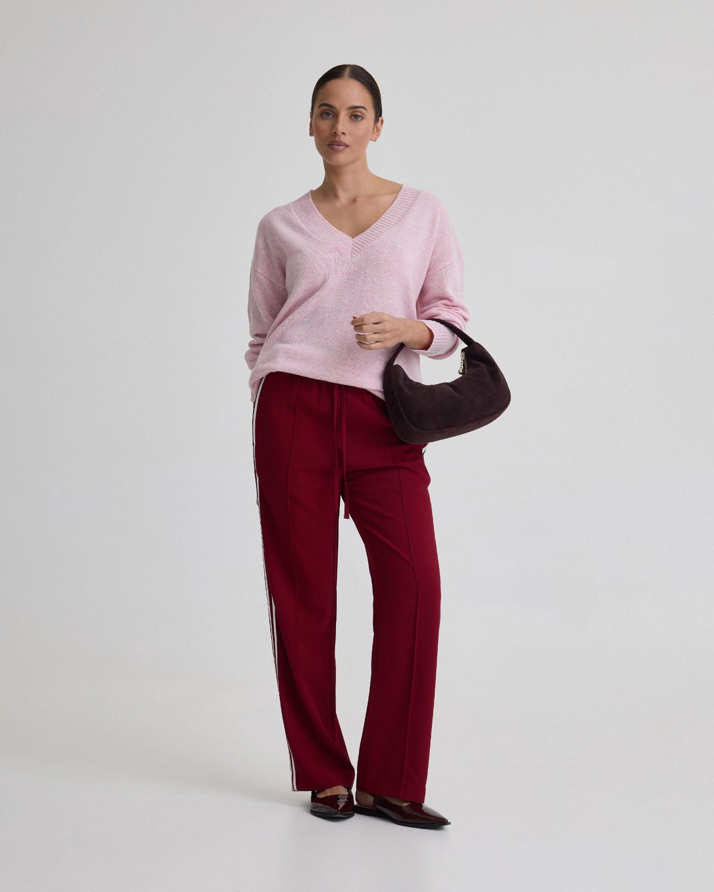 Violet Contrast Stripe Pants