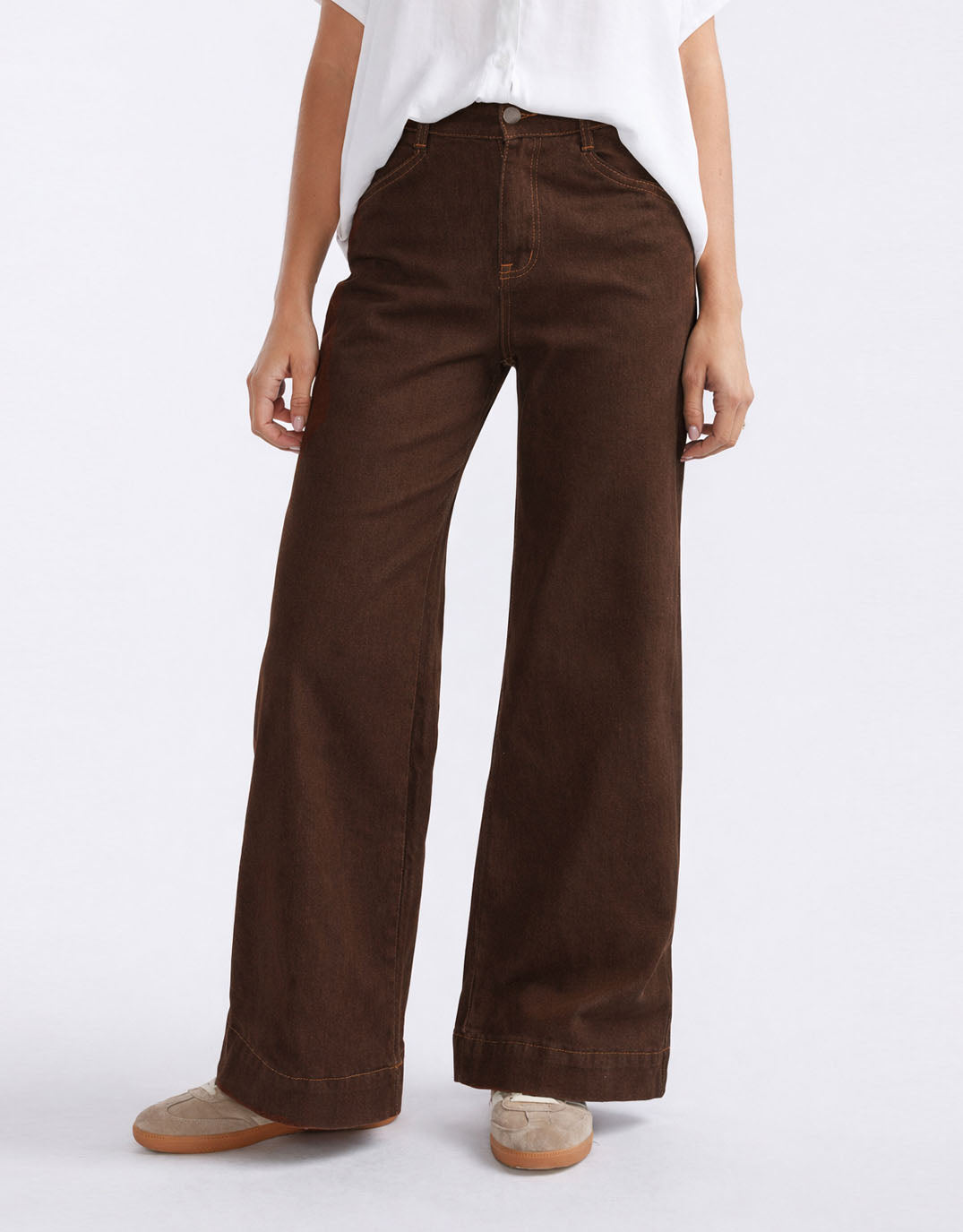 Ellery Stretch Straight Leg Jeans - Chocolate
