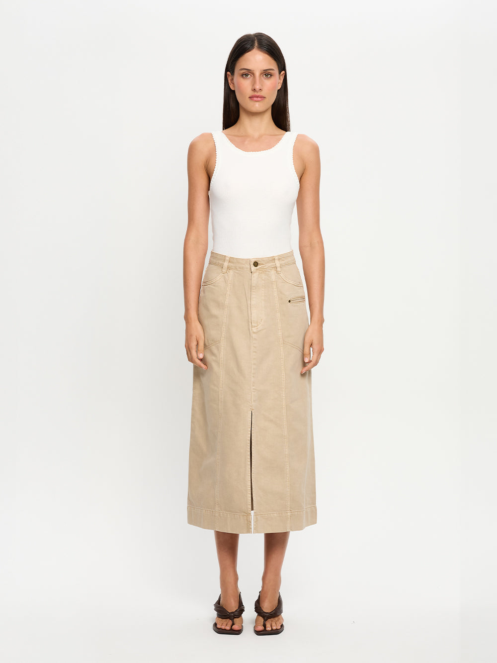 Evie Denim Midi Skirt