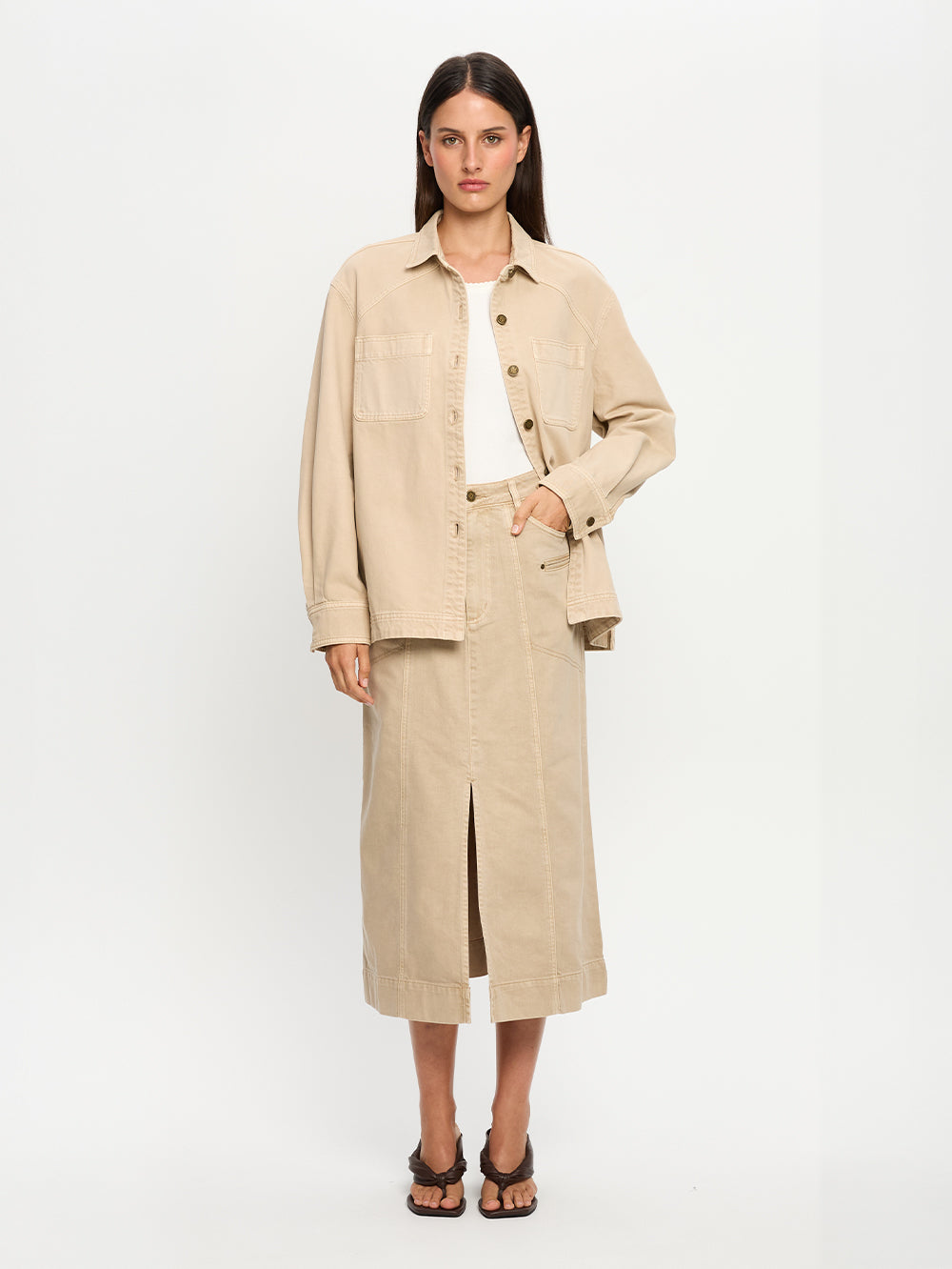 Evie Denim Midi Skirt