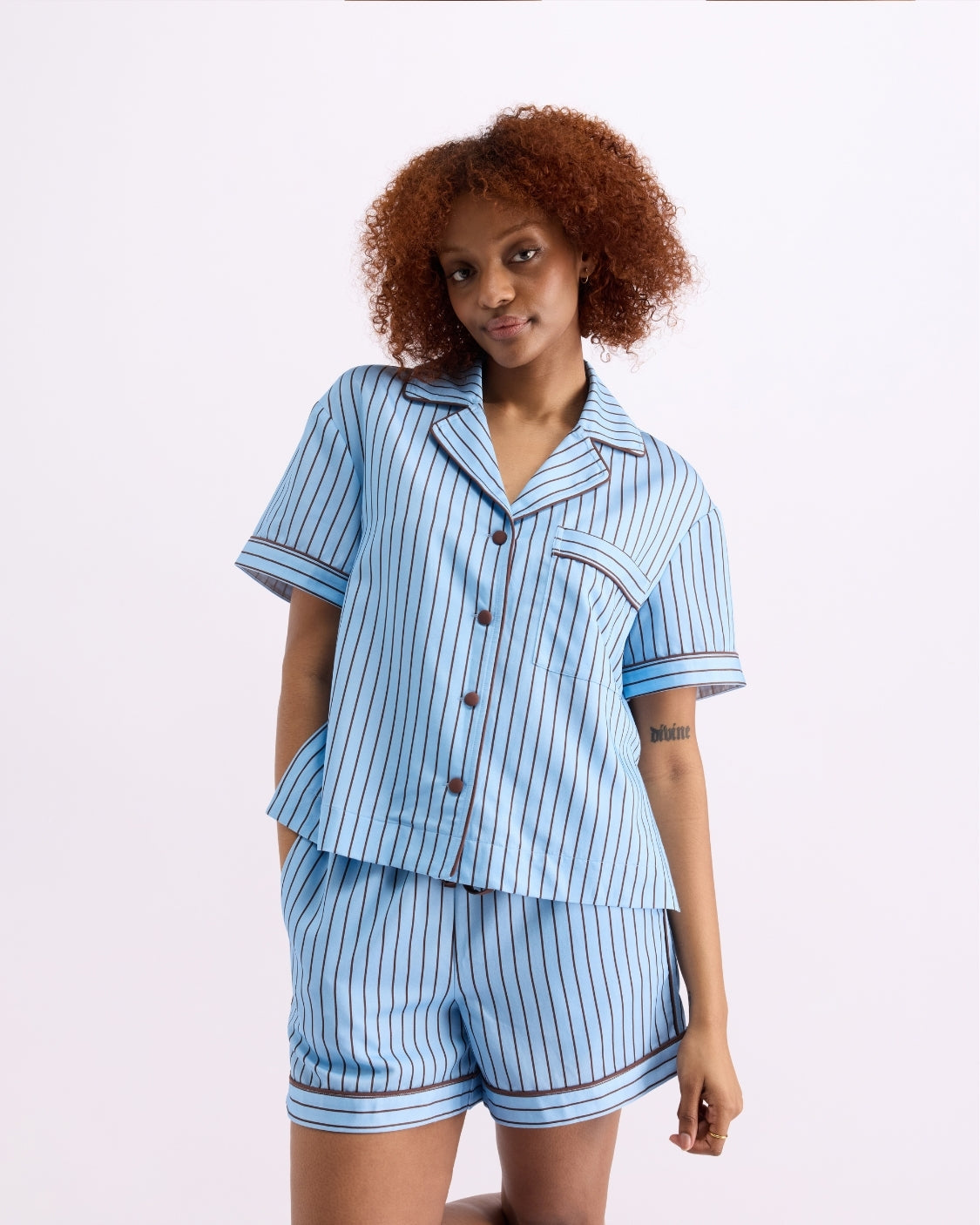 Sleep Short - Iced Chocolate Stripes