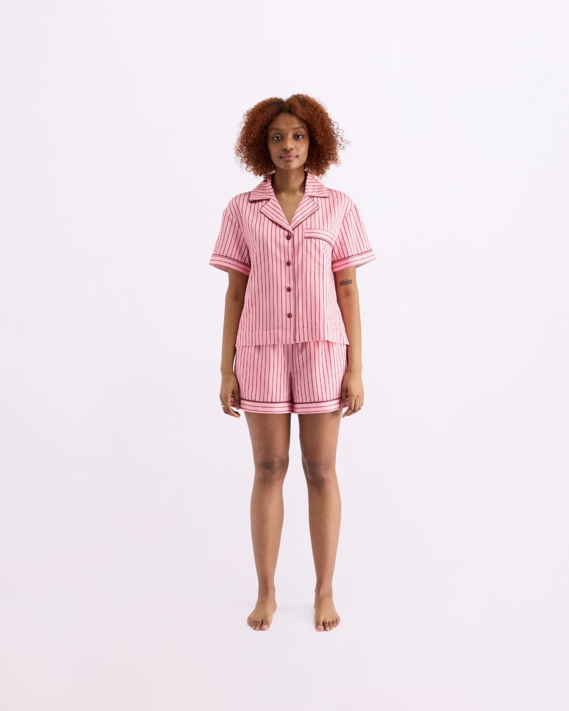 Short Sleeve Sleep Shirt - Rocky Road Stripes