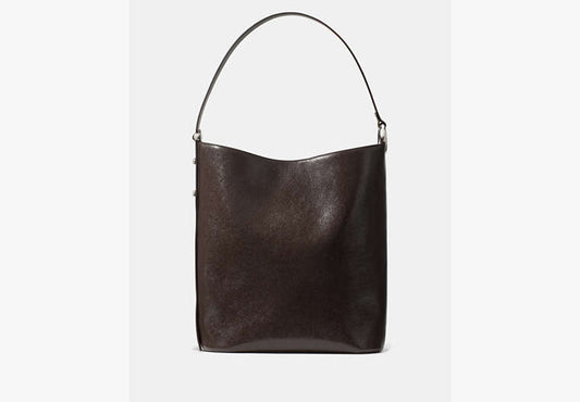 Halo Glazed Leather Large Bucket Bag
